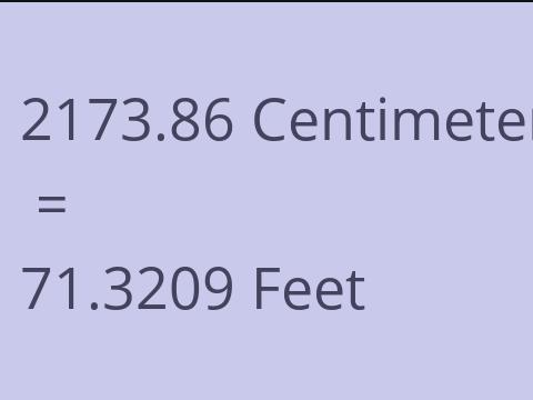 2173.86 CM TO FEET