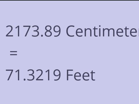 2173.89 CM TO FEET