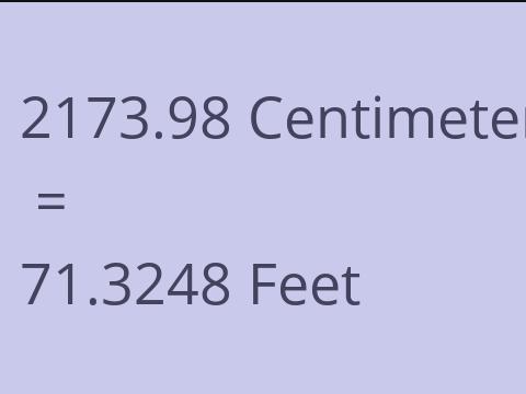 2173.98 CM TO FEET