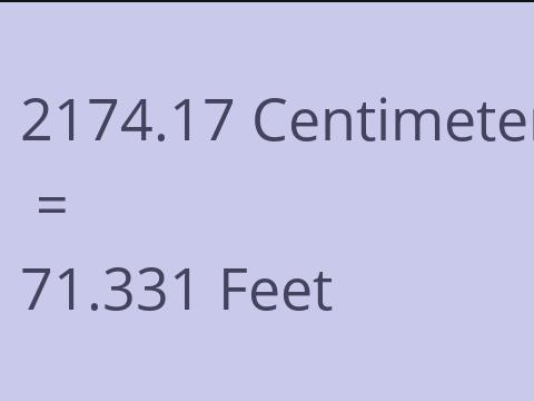 2174.17 CM TO FEET