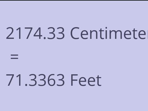 2174.33 CM TO FEET