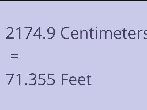 2174.9 CM TO FEET