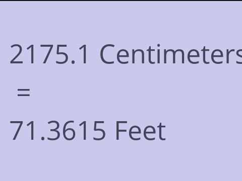 2175.1 CM TO FEET