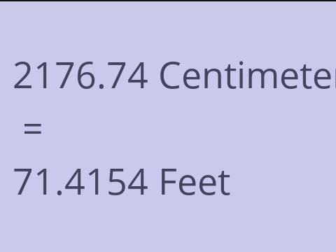 2176.74 CM TO FEET