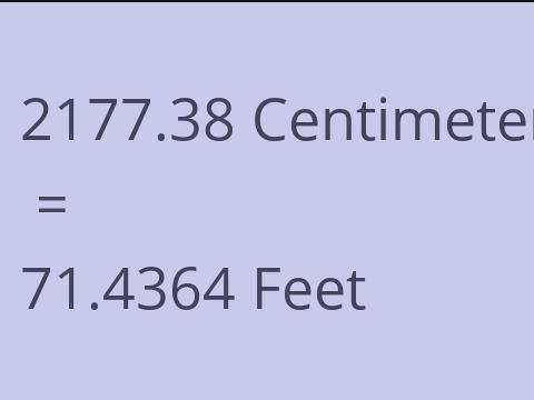 2177.38 CM TO FEET