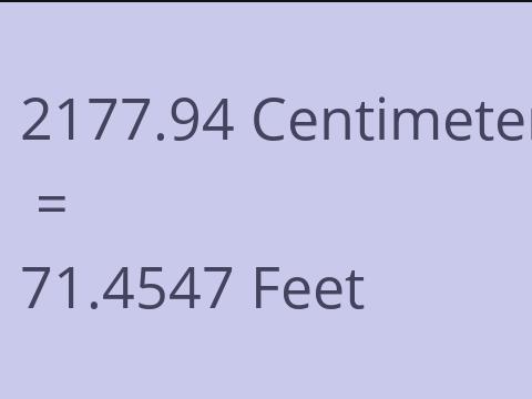 2177.94 CM TO FEET