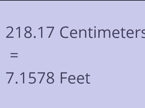 218.17 CM TO FEET