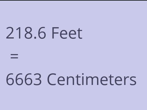 218.6 FEET TO CM