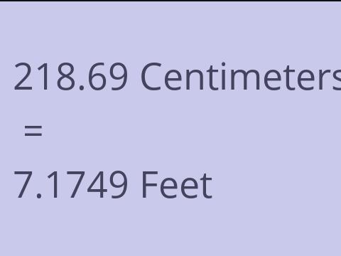 218.69 CM TO FEET