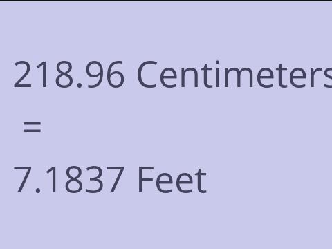 218.96 CM TO FEET