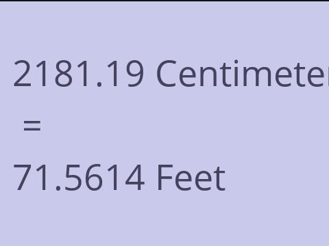 2181.19 CM TO FEET