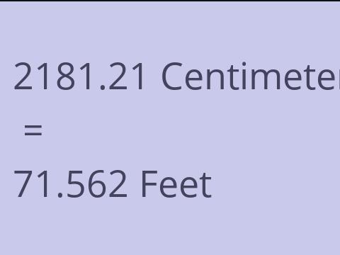 2181.21 CM TO FEET