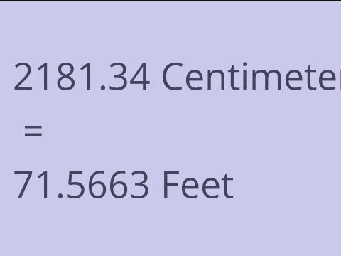 2181.34 CM TO FEET
