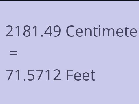 2181.49 CM TO FEET