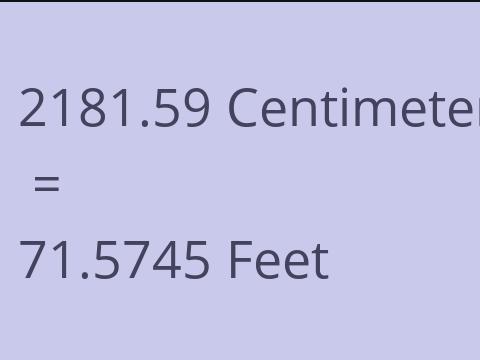 2181.59 CM TO FEET