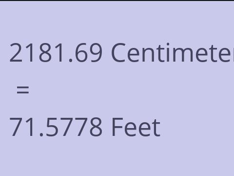 2181.69 CM TO FEET