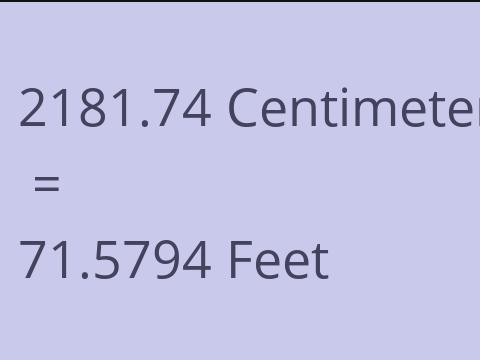 2181.74 CM TO FEET