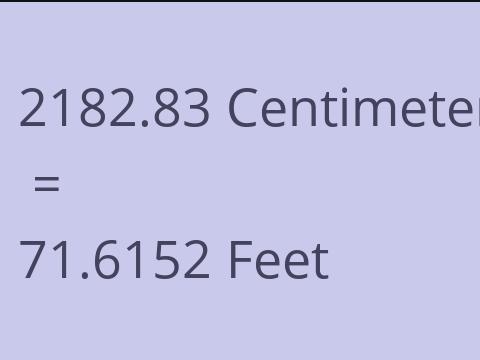 2182.83 CM TO FEET