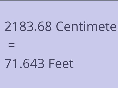 2183.68 CM TO FEET