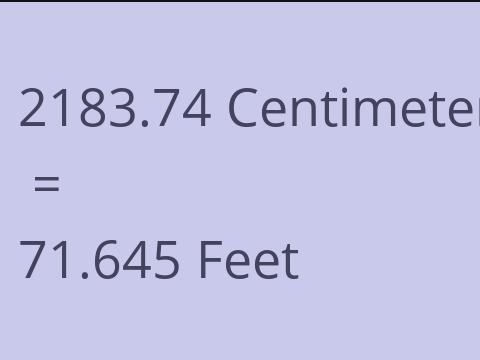 2183.74 CM TO FEET
