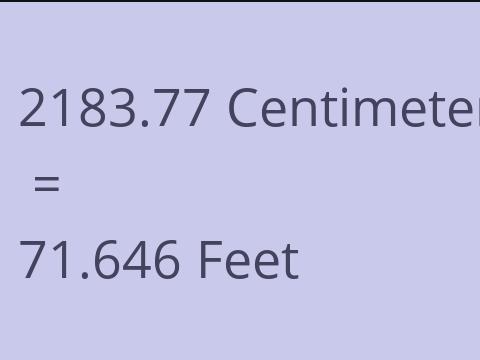 2183.77 CM TO FEET