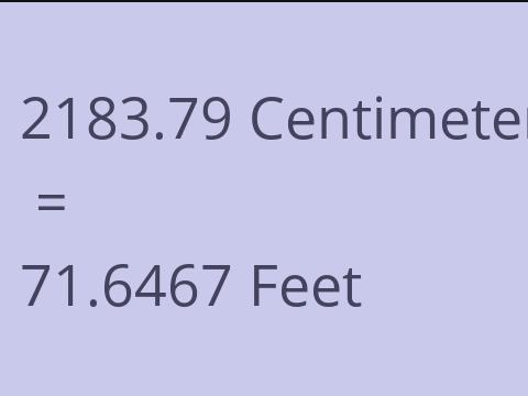 2183.79 CM TO FEET
