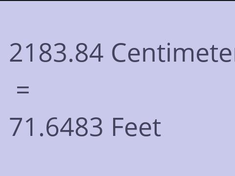 2183.84 CM TO FEET
