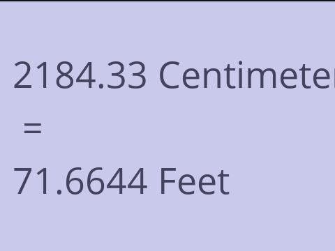 2184.33 CM TO FEET