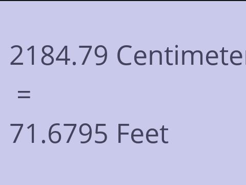 2184.79 CM TO FEET