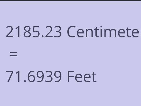 2185.23 CM TO FEET