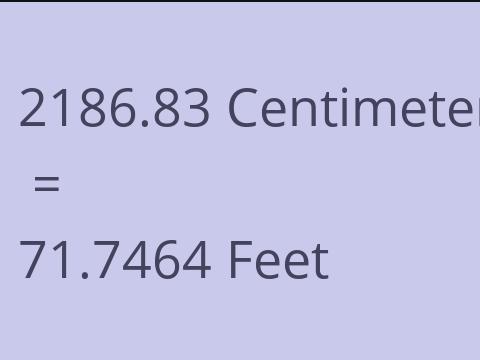 2186.83 CM TO FEET