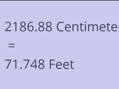 2186.88 CM TO FEET