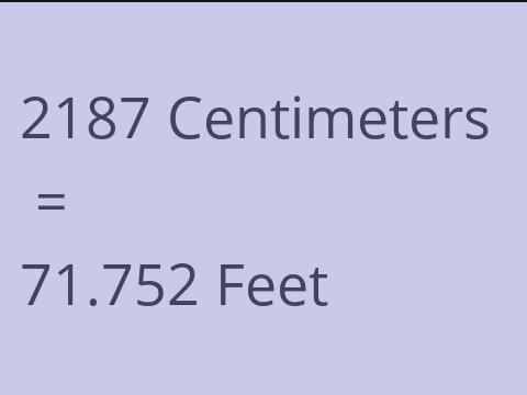 2187 CM TO FEET