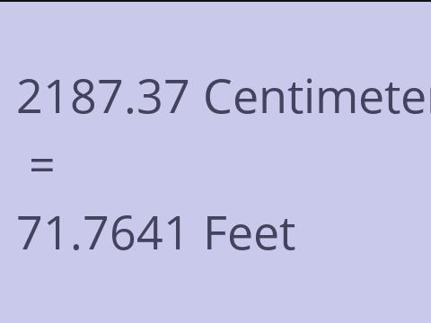 2187.37 CM TO FEET