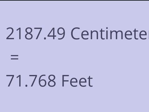 2187.49 CM TO FEET