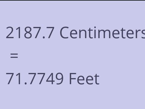 2187.7 CM TO FEET