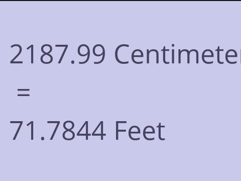 2187.99 CM TO FEET