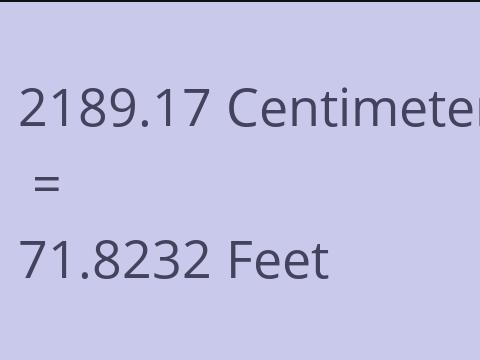 2189.17 CM TO FEET