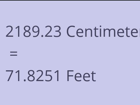 2189.23 CM TO FEET