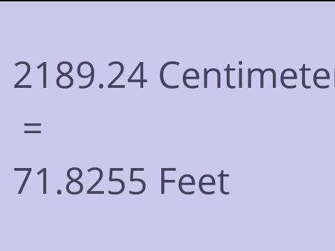 2189.24 CM TO FEET