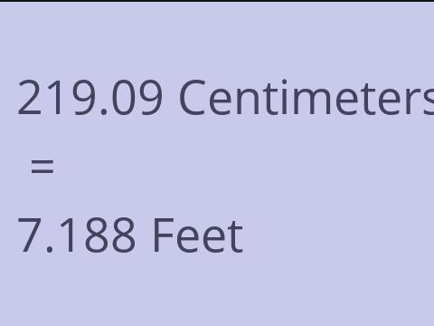 219.09 CM TO FEET