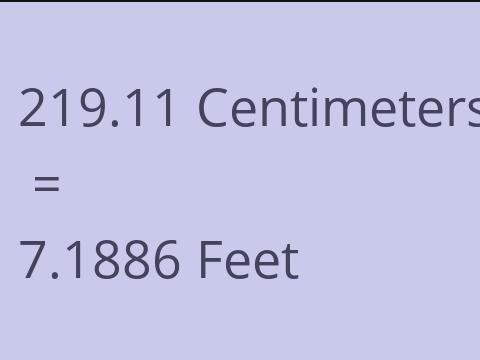 219.11 CM TO FEET