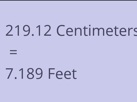 219.12 CM TO FEET