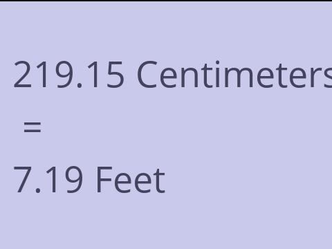 219.15 CM TO FEET