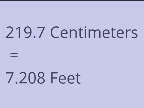 219.7 CM TO FEET