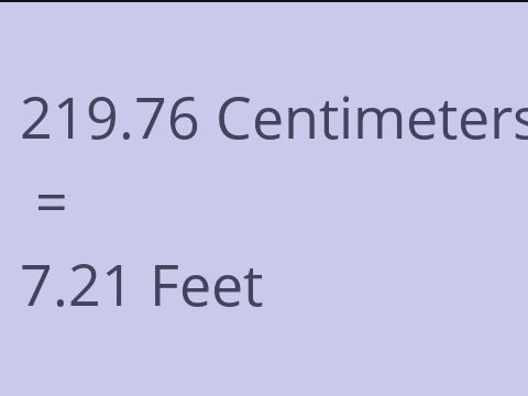 219.76 CM TO FEET