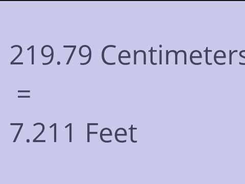 219.79 CM TO FEET