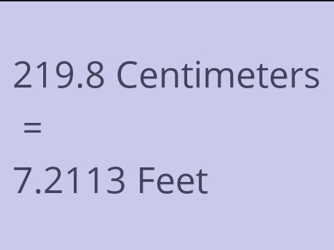 219.8 CM TO FEET