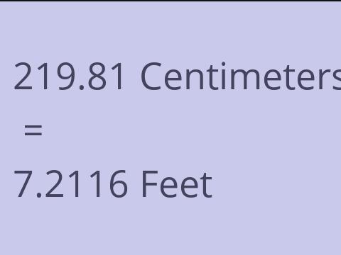 219.81 CM TO FEET