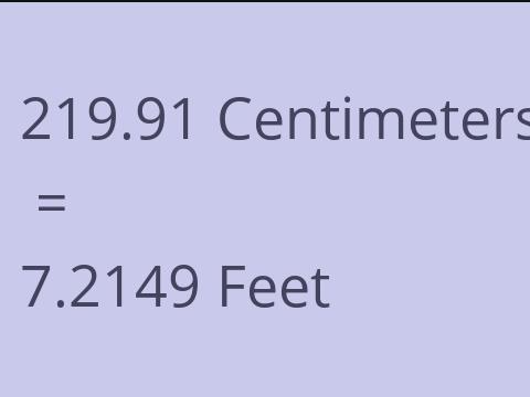 219.91 CM TO FEET